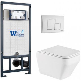 Комплект унитаза с инсталляцией WeltWasser Marberg 507 +Hofbach 041 GL-WT +MAR 507 SE GL-WT 10000011686 белый глянцевый