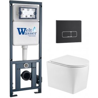 Комплект унитаза с инсталляцией WeltWasser Marberg 410 +Nesenbach 004 GL-WT +MAR 410 SE MT-BL 10000011722 белый глянцевый