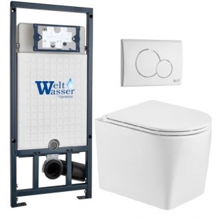 Комплект унитаза с инсталляцией WeltWasser Marberg 507 +Nesenbach 004 GL-WT +MAR 507 RD GL-WT 10000011723 белый глянцевый