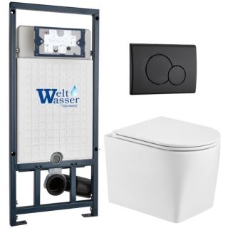 Комплект унитаза с инсталляцией WeltWasser Marberg 507 +Nesenbach 004 GL-WT +MAR 507 RD MT-BL 10000011725 белый глянцевый