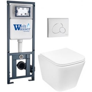 Комплект унитаза с инсталляцией Weltwasser Marberg 410 + Gelbach 043 GL-WT + MAR 410 RD GL-WT 10000011872 белый глянцевый
