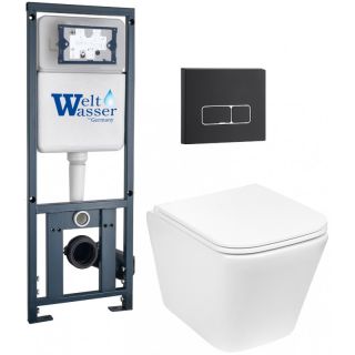 Комплект унитаза с инсталляцией Weltwasser Marberg 410 + Gelbach 043 GL-WT + MAR 410 SE MT-BL 10000011876 белый глянцевый