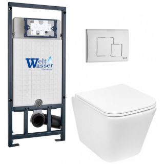 Комплект унитаза с инсталляцией Weltwasser Marberg 507 + Gelbach 043 GL-WT + MAR 507 SE GL-WT 10000011882 белый глянцевый