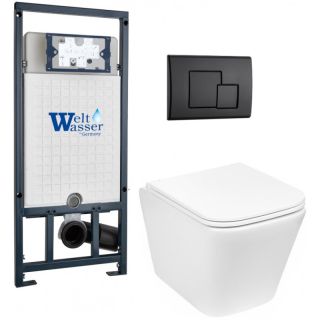 Комплект унитаза с инсталляцией Weltwasser Marberg 507 + Gelbach 043 GL-WT + MAR 507 SE MT-BL 10000011883 белый глянцевый