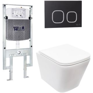 Комплект унитаза с инсталляцией Weltwasser Amberg 497 ST + Gelbach 043 MT-WT + Amberg RD-BL 10000011896 белый матовый