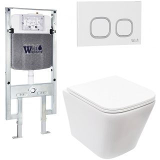 Комплект унитаза с инсталляцией Weltwasser Amberg 497 ST + Gelbach 043 MT-WT + Amberg RD-WT 10000011899 белый матовый
