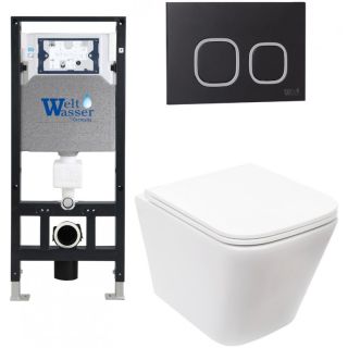 Комплект унитаза с инсталляцией Weltwasser Amberg 506 + Gelbach 043 MT-WT + Amberg RD-BL 10000011901 белый матовый