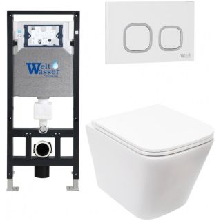 Комплект унитаза с инсталляцией Weltwasser Amberg 506 + Gelbach 043 MT-WT + Amberg RD-WT 10000011904 белый матовый