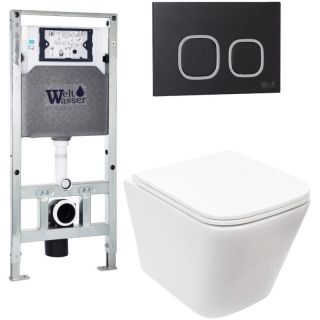 Комплект унитаза с инсталляцией Weltwasser Amberg 506 ST + Gelbach 043 MT-WT + Amberg RD-BL 10000011906 белый матовый