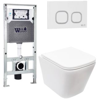 Комплект унитаза с инсталляцией Weltwasser Amberg 506 ST + Gelbach 043 MT-WT + Amberg RD-WT 10000011909 белый матовый