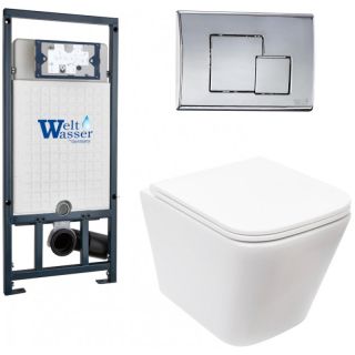 0 на сумму 0 руб.Комплект унитаза с инсталляцией Weltwasser Marberg 507 + Gelbach 043 MT-WT + MAR 507 SE CR 10000011921 белый матовый