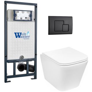 Комплект унитаза с инсталляцией Weltwasser Marberg 507 + Gelbach 043 MT-WT + MAR 507 SE MT-BL 10000011923 белый матовый