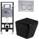 Комплект унитаза с инсталляцией Weltwasser Amberg 506 + Gelbach 043 GL-BL + Amberg RD-CR 10000011942 черный глянцевый