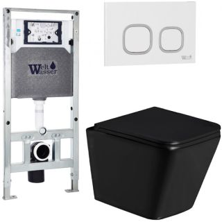 Комплект унитаза с инсталляцией Weltwasser Amberg 506 ST + Gelbach 043 GL-BL + Amberg RD-WT 10000011949 черный глянцевый