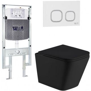 Комплект унитаза с инсталляцией Weltwasser Amberg 497 ST + Gelbach 043 MT-BL + Amberg RD-WT 10000011983 черный матовый