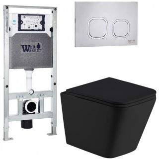 0 на сумму 0 руб.Комплект унитаза с инсталляцией Weltwasser Amberg 506 ST + Gelbach 043 MT-BL + Amberg RD-MT CR 10000011992 черный матовый