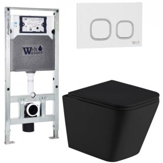 Комплект унитаза с инсталляцией Weltwasser Amberg 506 ST + Gelbach 043 MT-BL + Amberg RD-WT 10000011993 черный матовый