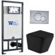 Комплект унитаза с инсталляцией Weltwasser Marberg 507 + Gelbach 043 MT-BL + MAR 507 RD CR 10000012002 черный матовый