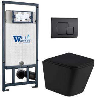 Комплект унитаза с инсталляцией Weltwasser Marberg 507 + Gelbach 043 MT-BL + MAR 507 SE MT-BL 10000012007 черный матовый