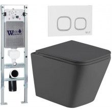 Комплект унитаза с инсталляцией Weltwasser Amberg 350 ST + Gelbach 043 MT-GR + Amberg RD-WT 10000012013 серый матовый