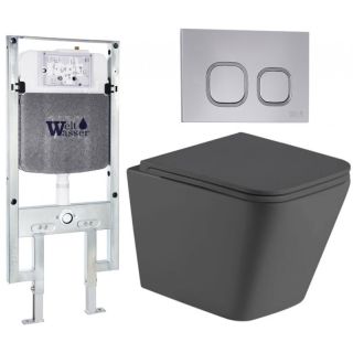 Комплект унитаза с инсталляцией Weltwasser Amberg 497 ST + Gelbach 043 MT-GR + Amberg RD-CR 10000012021 серый матовый