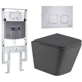 Комплект унитаза с инсталляцией Weltwasser Amberg 497 ST + Gelbach 043 MT-GR + Amberg RD-MT CR 10000012022 серый матовый