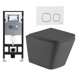Комплект унитаза с инсталляцией Weltwasser Amberg 506 + Gelbach 043 MT-GR + Amberg RD-WT 10000012028 серый матовый