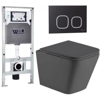 Комплект унитаза с инсталляцией Weltwasser Amberg 506 ST + Gelbach 043 MT-GR + Amberg RD-BL 10000012030 серый матовый
