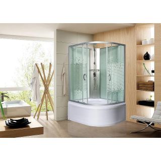 Душевая кабина с поддоном Мономах XL Б/К 100/80/44 МЗ L 10000012098 100x80 хром стекло прозрачное с рисунком