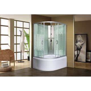 Душевая кабина с поддоном Мономах XL Б/К 100/80/44 МЗ R 10000012102 100x80 хром стекло прозрачное с рисунком