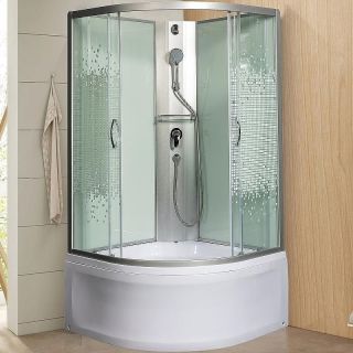 Душевая кабина с поддоном Мономах XL Б/К 80/43 С МЗ 10000012111 80x80 хром стекло прозрачное с рисунком