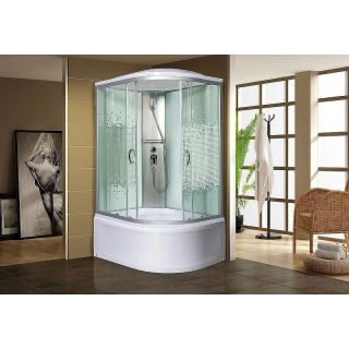 Душевая кабина с поддоном Мономах XL 100/80/44 МЗ L 10000012117 100x80 хром стекло прозрачное с рисунком