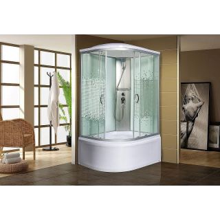 Душевая кабина с поддоном Мономах XL 120/80/44 МЗ L 10000012121 120x80 хром стекло прозрачное с рисунком