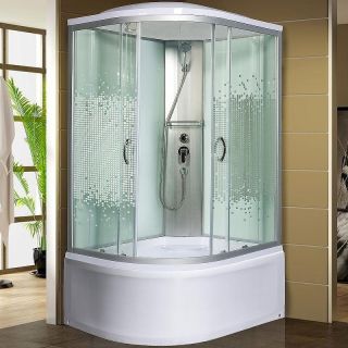 Душевая кабина с поддоном Мономах XL 120/90/44 МЗ L 10000012123 120x90 хром стекло прозрачное с рисунком