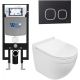 Комплект унитаза с инсталляцией WeltWasser Amberg 497 + Heimbach 043 GL-WT + Amberg RD-BL 10000012136 белый глянцевый
