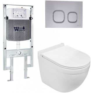 Комплект унитаза с инсталляцией WeltWasser Amberg 497 ST + Heimbach 043 GL-WT + Amberg RD-CR 10000012142 белый глянцевый