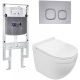 Комплект унитаза с инсталляцией WeltWasser Amberg 497 ST + Heimbach 043 GL-WT + Amberg RD-CR 10000012142 белый глянцевый