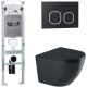 Комплект унитаза с инсталляцией WeltWasser Amberg 350 ST +Merzbach 043 GL-BL +Amberg RD-BL 10000012171 черный глянцевый