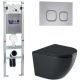 Комплект унитаза с инсталляцией WeltWasser Amberg 350 ST +Merzbach 043 GL-BL +Amberg RD-CR 10000012172 черный глянцевый