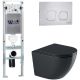 Комплект унитаза с инсталляцией WeltWasser Amberg 350 ST +Merzbach 043 GL-BL +Amberg RD-MT CR 10000012173 черный глянцевый