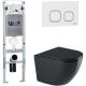 Комплект унитаза с инсталляцией WeltWasser Amberg 350 ST +Merzbach 043 GL-BL +Amberg RD-WT 10000012174 черный глянцевый