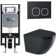 Комплект унитаза с инсталляцией WeltWasser Amberg 497 +Merzbach 043 GL-BL +Amberg RD-BL 10000012176 черный глянцевый
