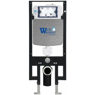 Комплект унитаза с инсталляцией WeltWasser Amberg 497 +Merzbach 043 GL-BL +Amberg RD-CR 10000012177 черный глянцевый