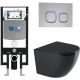 Комплект унитаза с инсталляцией WeltWasser Amberg 497 +Merzbach 043 GL-BL +Amberg RD-CR 10000012177 черный глянцевый