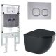 Комплект унитаза с инсталляцией WeltWasser Amberg 497 ST +Merzbach 043 GL-BL +Amberg RD-CR 10000012182 черный глянцевый