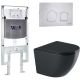 Комплект унитаза с инсталляцией WeltWasser Amberg 497 ST +Merzbach 043 GL-BL +Amberg RD-MT CR 10000012183 черный глянцевый