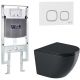 Комплект унитаза с инсталляцией WeltWasser Amberg 497 ST +Merzbach 043 GL-BL +Amberg RD-WT 10000012184 черный глянцевый