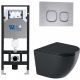 Комплект унитаза с инсталляцией WeltWasser Amberg 506 +Merzbach 043 GL-BL +Amberg RD-CR 10000012187 черный глянцевый