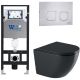 Комплект унитаза с инсталляцией WeltWasser Amberg 506 +Merzbach 043 GL-BL +Amberg RD-MT CR 10000012188 черный глянцевый