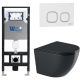 Комплект унитаза с инсталляцией WeltWasser Amberg 506 +Merzbach 043 GL-BL +Amberg RD-WT 10000012189 черный глянцевый